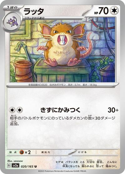 Raticate (SV2a: Pokemon Card 151) Near Mint Japanese