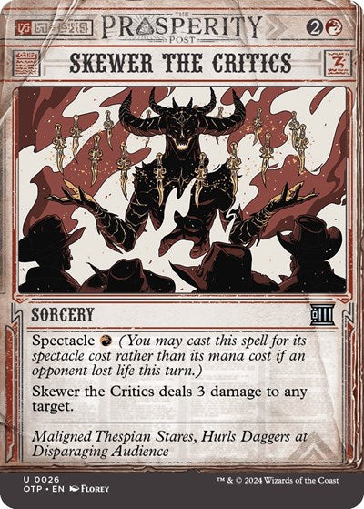 Skewer the Critics (Outlaws of Thunder Junction: Breaking News) Near Mint