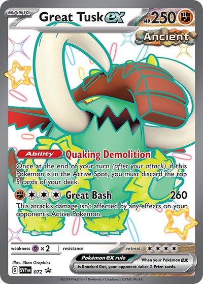 Great Tusk ex - 072 (SV: Scarlet & Violet Promo Cards) Near Mint Holofoil