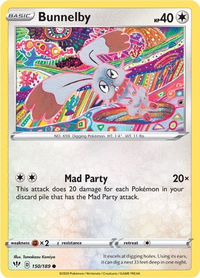 Bunnelby (SWSH03: Darkness Ablaze) Near Mint - Nick Nack's Full Frontal Attack