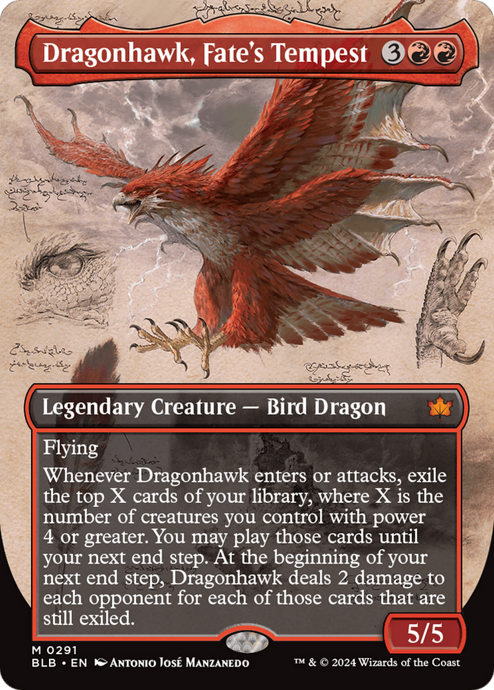 Dragonhawk, Fate's Tempest (Borderless) [Bloomburrow]