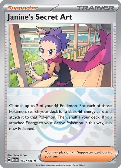 Janine's Secret Art - 112/131 (Poke Ball Pattern) (SV: Prismatic Evolutions) Near Mint Holofoil
