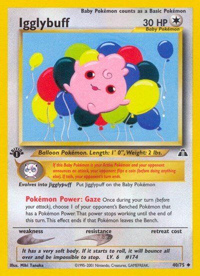 Igglybuff (Neo Discovery) Light Play 1st Edition - Nick Nack's Full Frontal Attack
