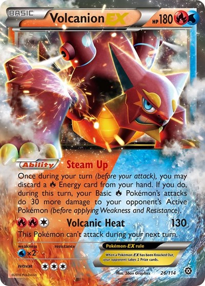 Volcanion EX (XY - Steam Siege) Damaged / Poor Holofoil