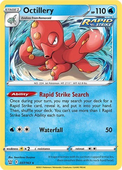 Octillery (SWSH05: Battle Styles) Near Mint Holofoil - Nick Nack's Full Frontal Attack