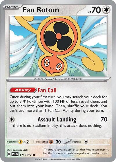 Fan Rotom - 171 (ME: Ascended Heroes) Near Mint - Nick Nack's Full Frontal Attack