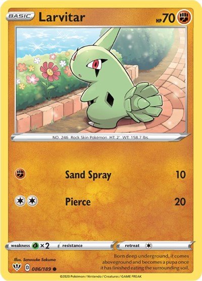 Larvitar (SWSH03: Darkness Ablaze) Near Mint - Nick Nack's Full Frontal Attack