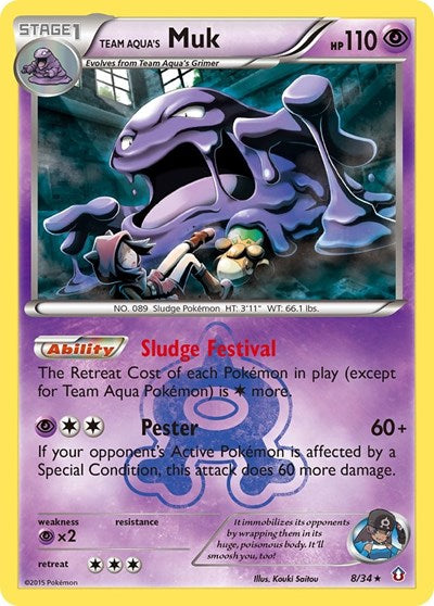 Team Aqua's Muk (Double Crisis) Near Mint Reverse Holofoil