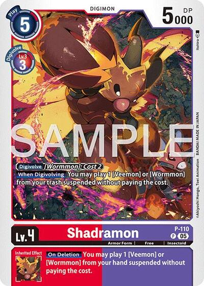 Shadramon P - 110 (Reprint) (Advanced Booster Digimon Generation) Near Mint Foil - Nick Nack's Full Frontal Attack