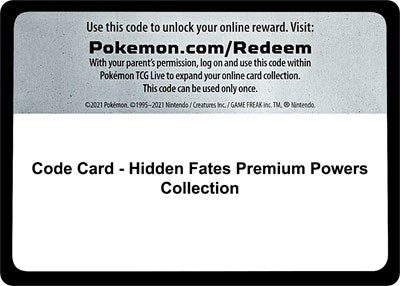 Code Card - Hidden Fates Premium Powers Collection (Hidden Fates) Near Mint