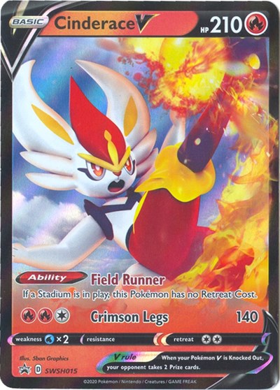 Cinderace V - SWSH015 (SWSH: Sword & Shield Promo Cards) Near Mint Holofoil