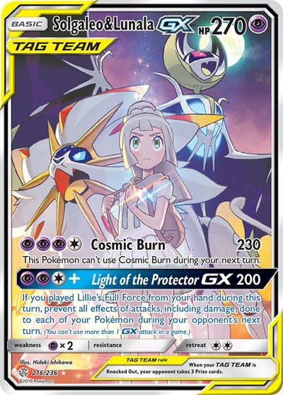 Solgaleo & Lunala GX (Full Art) (SM - Cosmic Eclipse) Near Mint Holofoil