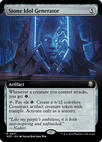 Stone Idol Generator (Extended Art) (Ripple Foil) [Modern Horizons 3 Commander]