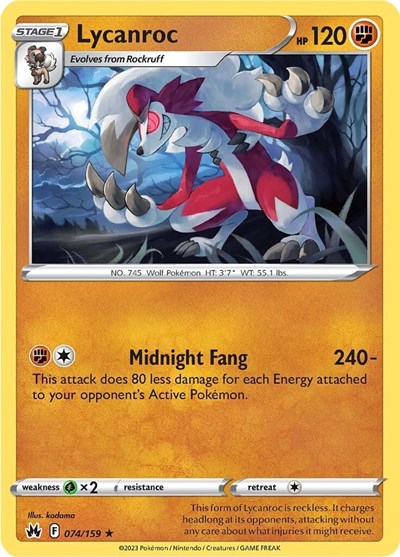 Lycanroc (Crown Zenith) Near Mint Reverse Holofoil