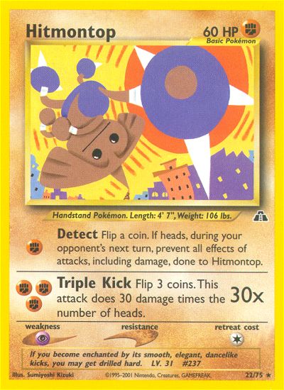 Hitmontop (Neo Discovery) Light Play 1st Edition