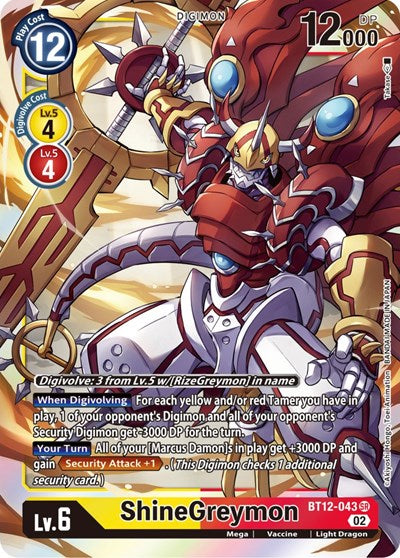ShineGreymon (Across Time) Near Mint