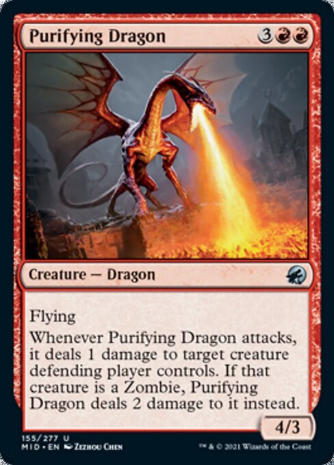 Purifying Dragon (Innistrad: Midnight Hunt) Near Mint - Nick Nack's Full Frontal Attack