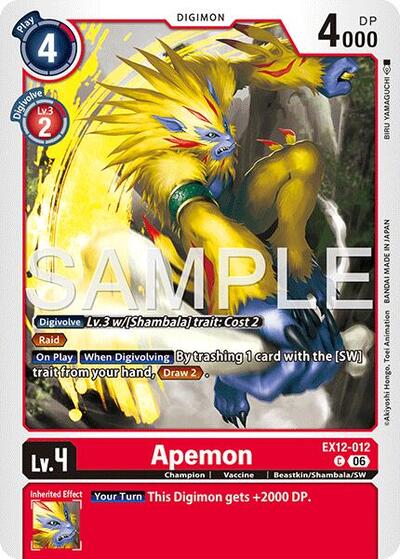 Apemon (Digital World Shambala) Near Mint