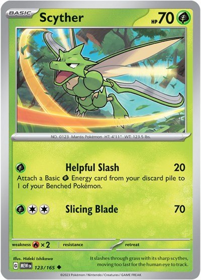 Scyther (Scarlet and Violet: 151) Near Mint Reverse Holofoil - Nick Nack's Full Frontal Attack
