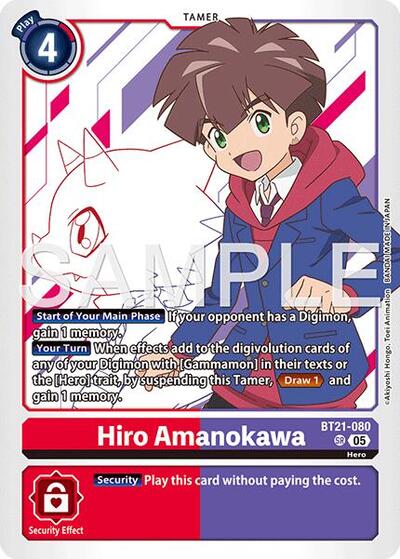 Hiro Amanokawa BT21-080 (Reprint) (Advanced Booster Digimon Generation) Near Mint Foil - Nick Nack's Full Frontal Attack