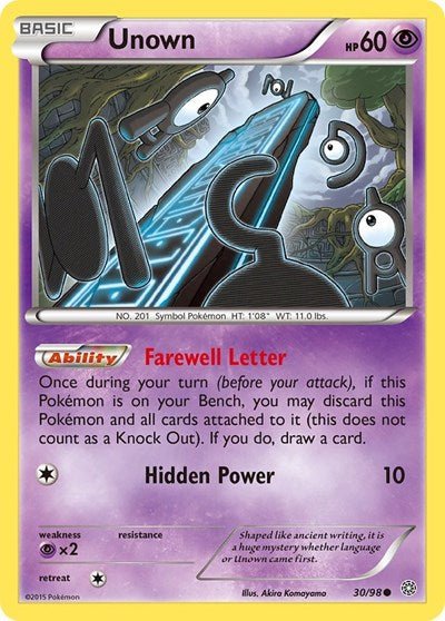 Unown (XY - Ancient Origins) Heavy Play - Nick Nack's Full Frontal Attack