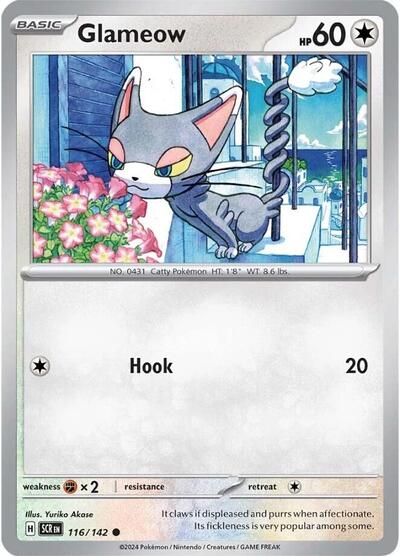 Glameow (SV07: Stellar Crown) Near Mint Reverse Holofoil
