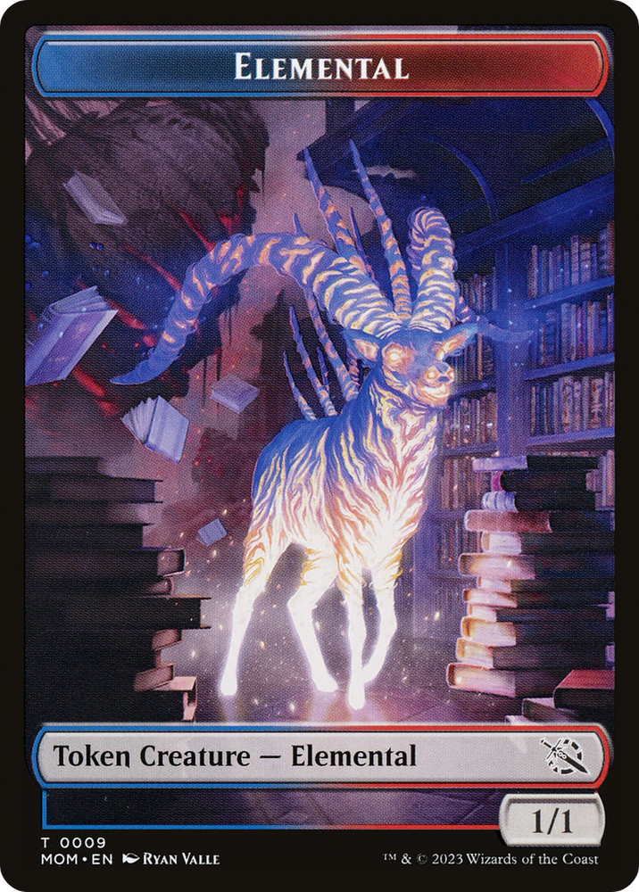 Elemental (09) // Dinosaur Double-Sided Token [March of the Machine Tokens]