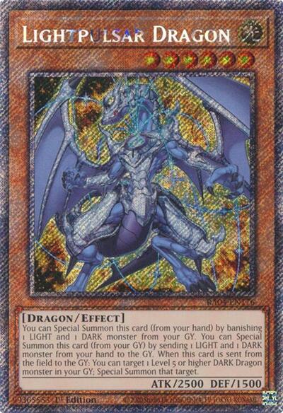 Lightpulsar Dragon (Platinum Secret Rare) (Quarter Century Stampede) Near Mint 1st Edition