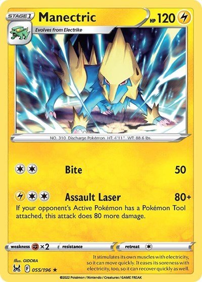 Manectric (SWSH11: Lost Origin) Near Mint - Nick Nack's Full Frontal Attack