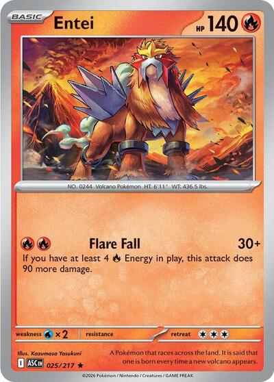 Entei (ME: Ascended Heroes) Near Mint Holofoil - Nick Nack's Full Frontal Attack