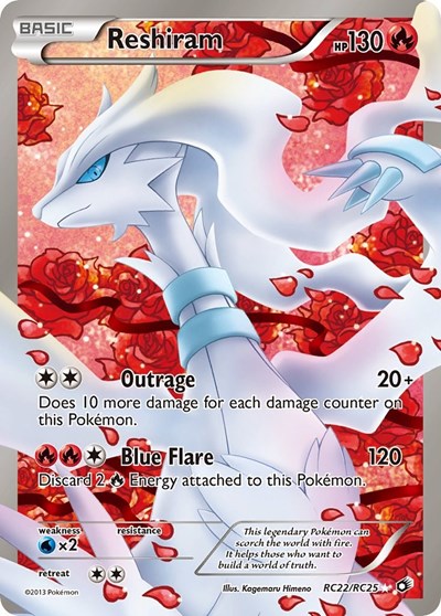 Reshiram (Full Art) (Legendary Treasures: Radiant Collection) Light Play Holofoil
