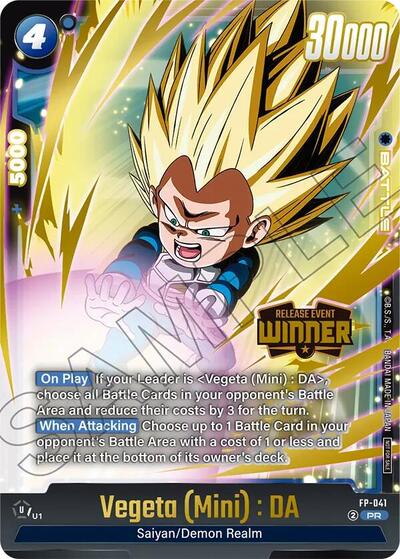 Vegeta (Mini) FP-041 (Release Event Winner) (Rivals Clash Release Event Cards) Near Mint Holofoil