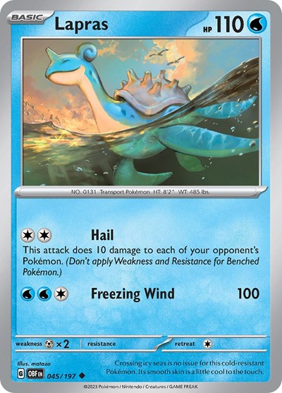 Lapras (Scarlet and  Violet: Obsidian Flames) Near Mint
