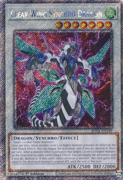 Clear Wing Synchro Dragon (Platinum Secret Rare) (Quarter Century Stampede) Near Mint 1st Edition