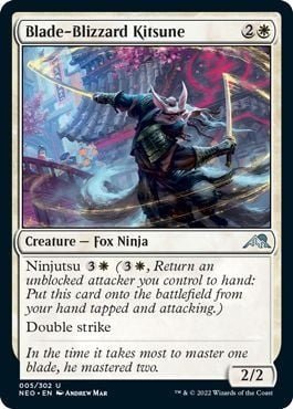 Blade - Blizzard Kitsune (Kamigawa: Neon Dynasty) Near Mint - Nick Nack's Full Frontal Attack