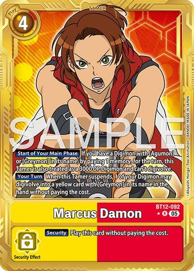 Marcus Damon BT12 - 092 (Alternate Art) (Advanced Booster Digimon Generation) Near Mint - Nick Nack's Full Frontal Attack