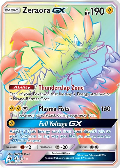 Zeraora GX (Secret) (SM - Lost Thunder) Near Mint Holofoil