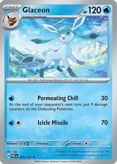 Glaceon (SV: Prismatic Evolutions) Near Mint Holofoil - Nick Nack's Full Frontal Attack