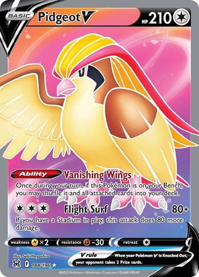 Pidgeot V (Full Art) (SWSH11: Lost Origin) Near Mint Holofoil