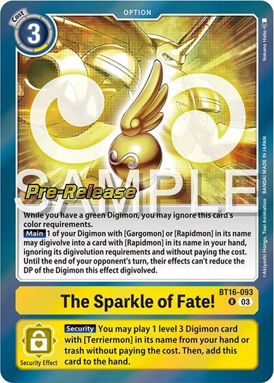 The Sparkle of Fate! (Beginning Observer Pre-Release Cards) Near Mint Foil