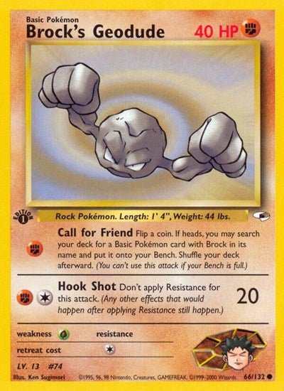 Brock's Geodude (66) (Gym Heroes) Light Play Unlimited - Nick Nack's Full Frontal Attack