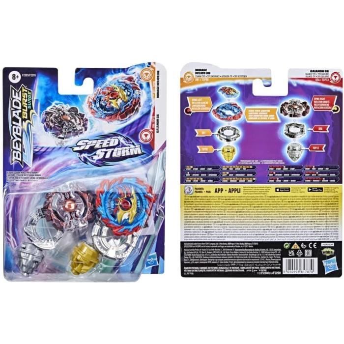 Beyblade Burst Surge Speedstorm Gaianon G6 and Mirage Helios H6 2-Pack