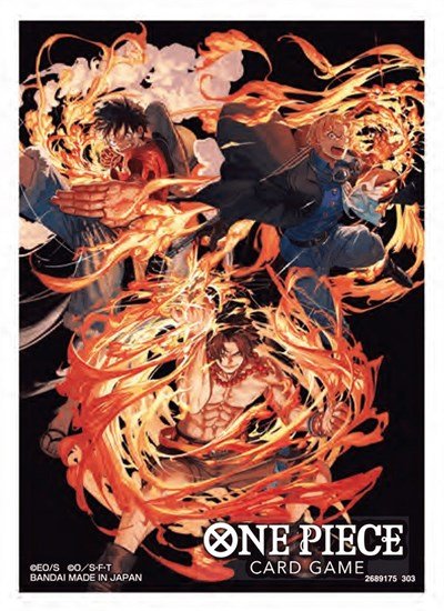 One Piece Card Game Official Sleeves Ace/Sabo/Luffy (10 - Pack) (Bandai) New - Nick Nack's Full Frontal Attack