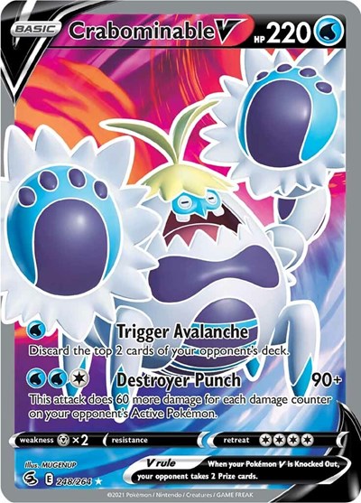 Crabominable V (Full Art) (SWSH08: Fusion Strike) Near Mint Holofoil