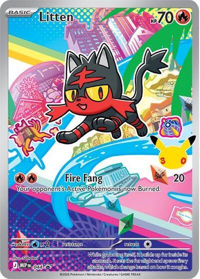 Litten - 044 (ME: Mega Evolution Promo) Near Mint Holofoil - Nick Nack's Full Frontal Attack
