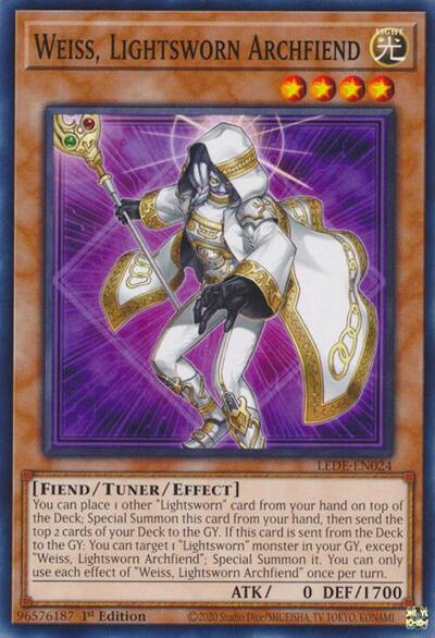 Weiss, Lightsworn Archfiend (Legacy of Destruction) Near Mint 1st Edition - Nick Nack's Full Frontal Attack