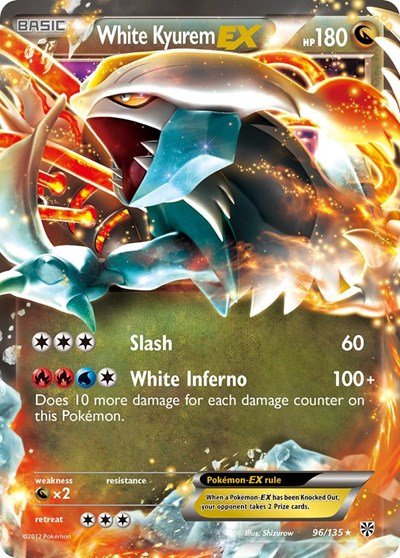 White Kyurem EX (Plasma Storm) Medium Play Holofoil - Nick Nack's Full Frontal Attack