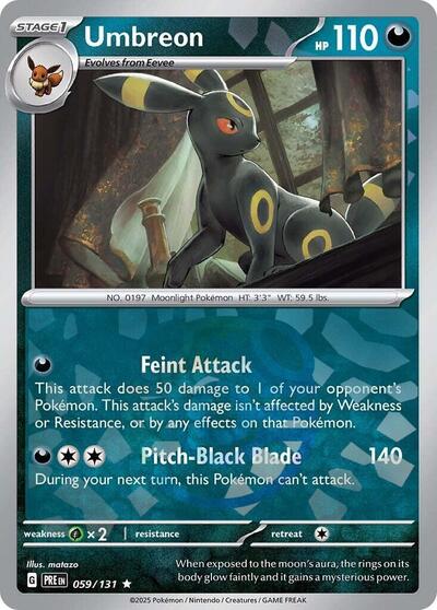Umbreon (Master Ball Pattern) (SV: Prismatic Evolutions) Near Mint Holofoil