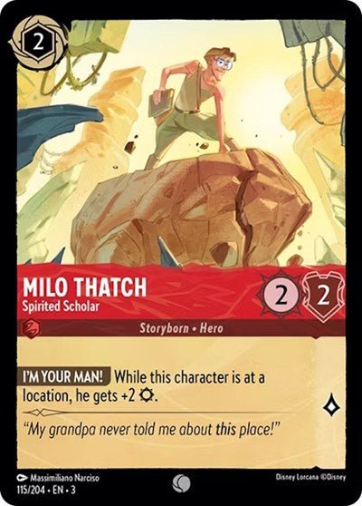 Milo Thatch - Spirited Scholar (Into the Inklands) Near Mint - Nick Nack's Full Frontal Attack