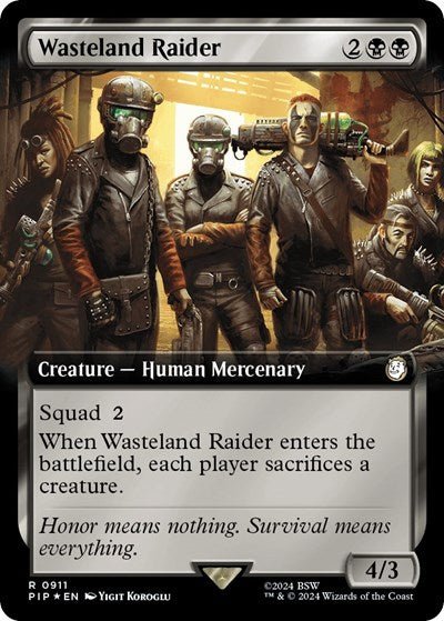 Wasteland Raider (Extended Art) (Surge Foil) (Universes Beyond: Fallout) Near Mint Foil - Nick Nack's Full Frontal Attack